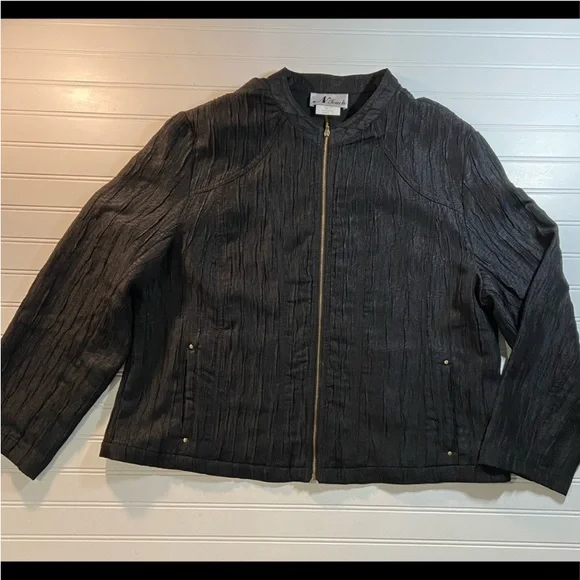 N Touch Ladies Size XL Black Long Sleeve Jacket Zip Front Closure Excellent Cond - Picture 4 of 10